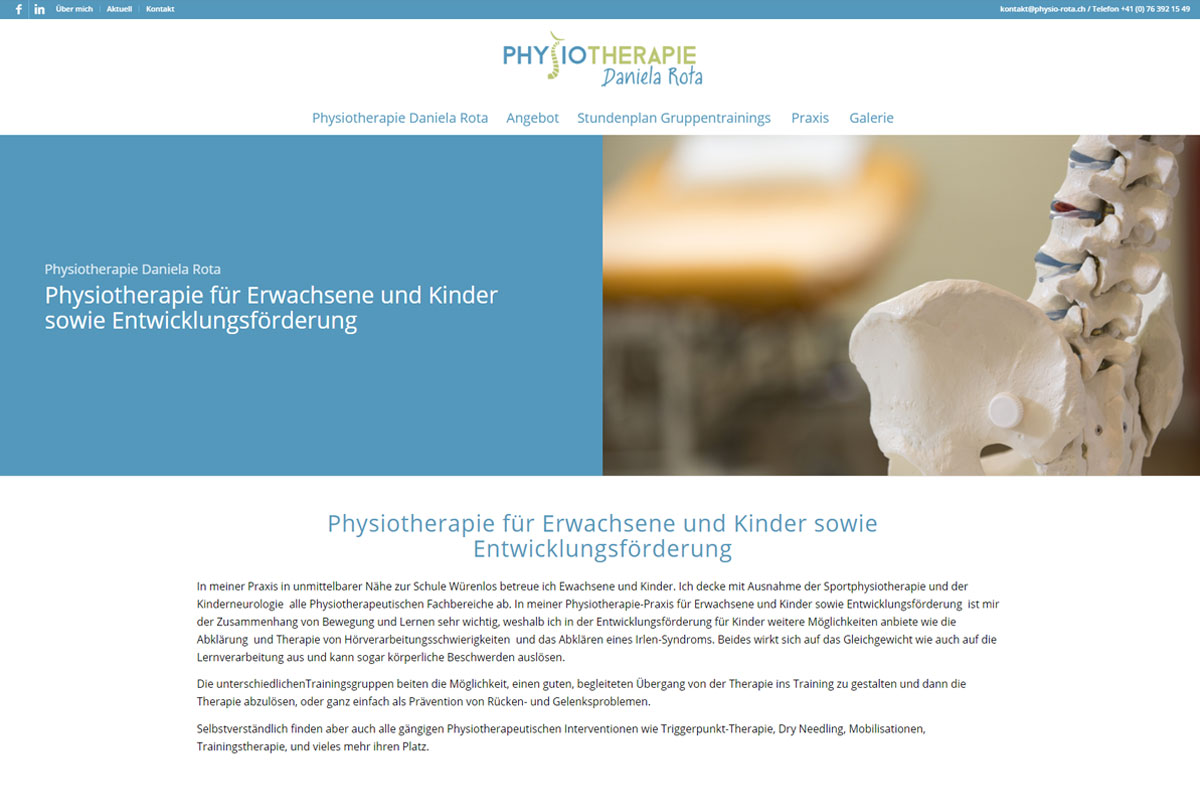 web updates kmu GmbH-wuk-WordPress und SEO Agentur - Relaunch Physio Rota Würenlos