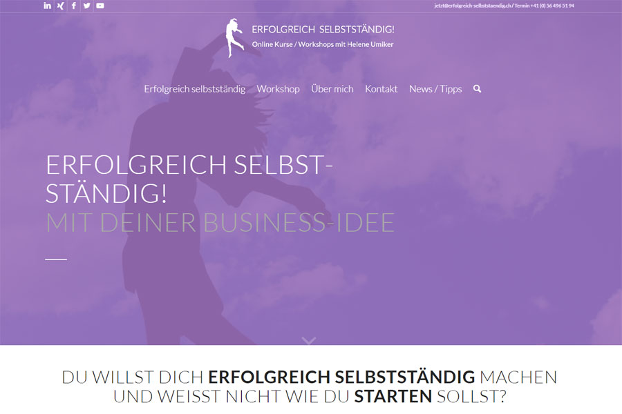 Webseitenbild eigenes Projekt - erfolgreich selbstständig von Helene Umiker